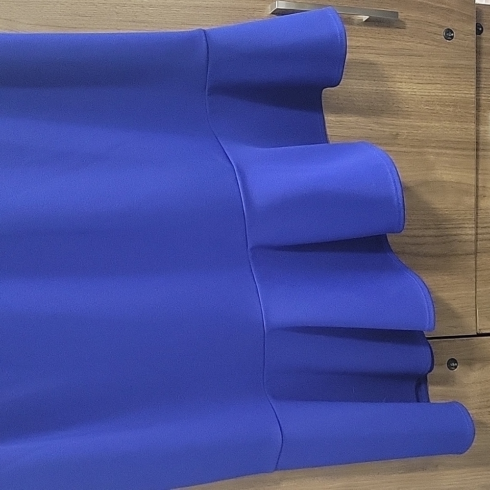 Vince Camuto Royal Blue V-Neck Ruffle-Hem Midi Dress - Picture 11 of 15